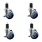 Service Caster 3.5'' SS Blue Poly Swivel 1-5/8'' Expanding Stem Caster Set with Brake, 4PK SCC-SSEX20S3514-PPUB-BLUE-TLB-158-4 - alternate 1